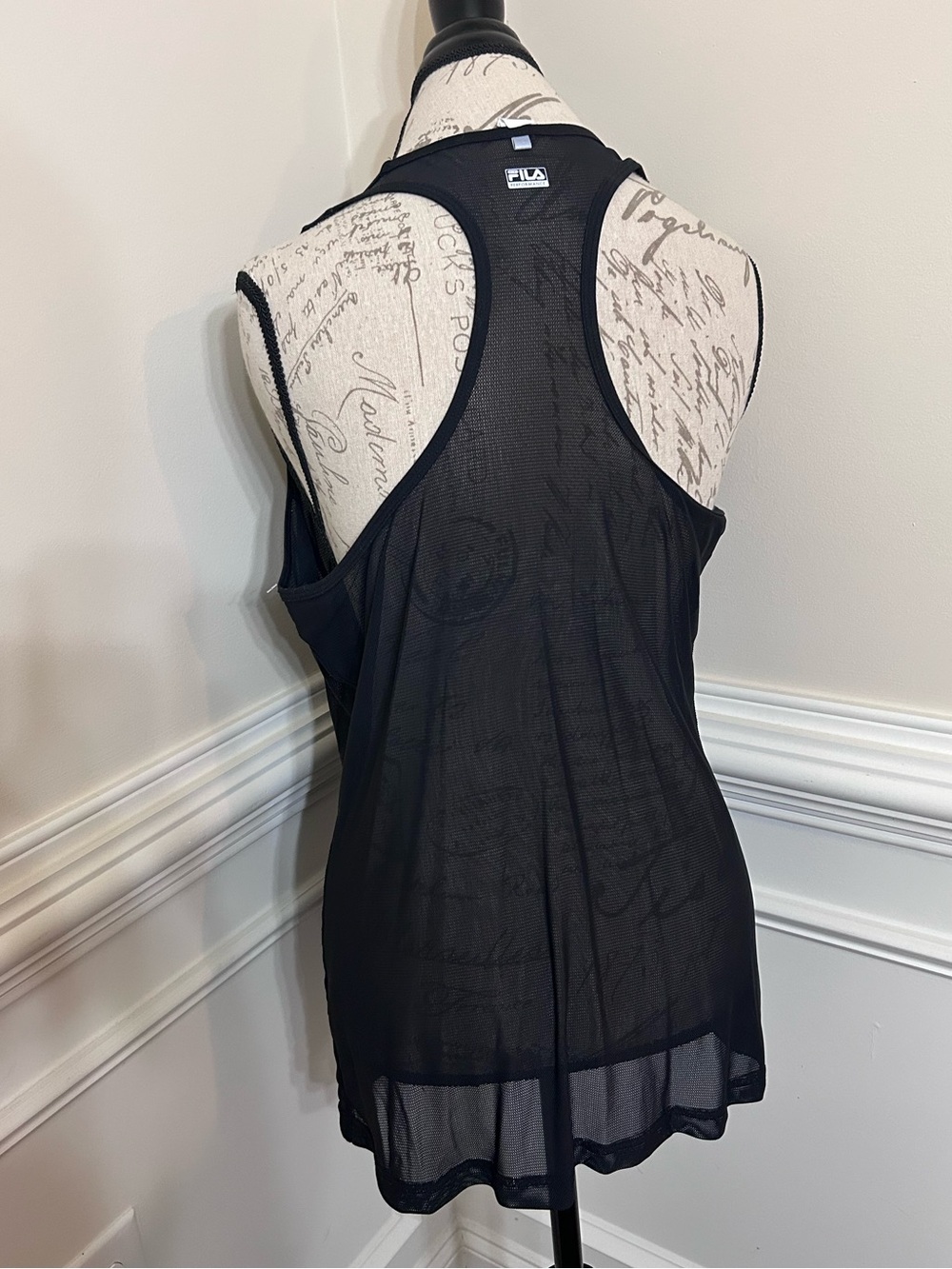 Fila Black Mesh Racerback Performance Tank - Picture 2 of 4